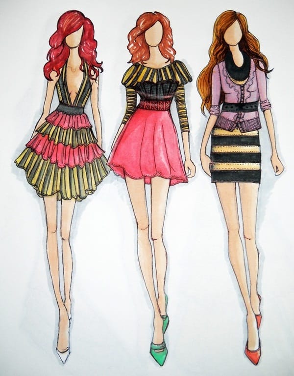 Glamorous Fashion Sketches and Illustrations Best 50