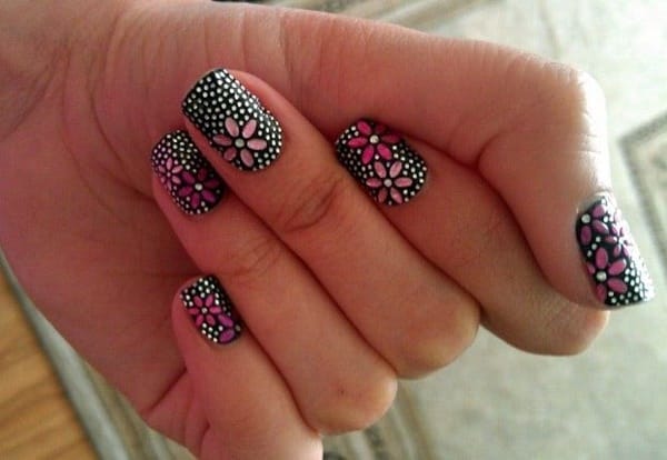 45 Easy Flower Nail Art Designs for Beginners | Flower nail designs