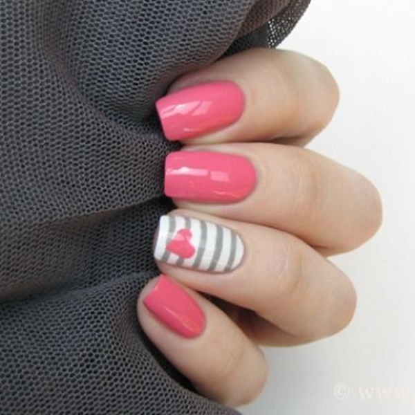 Pink Nail Art Designs for Beginners25
