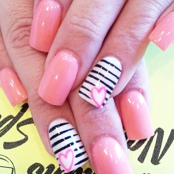 50 Cute Pink Nail Art Designs For Beginners 2015