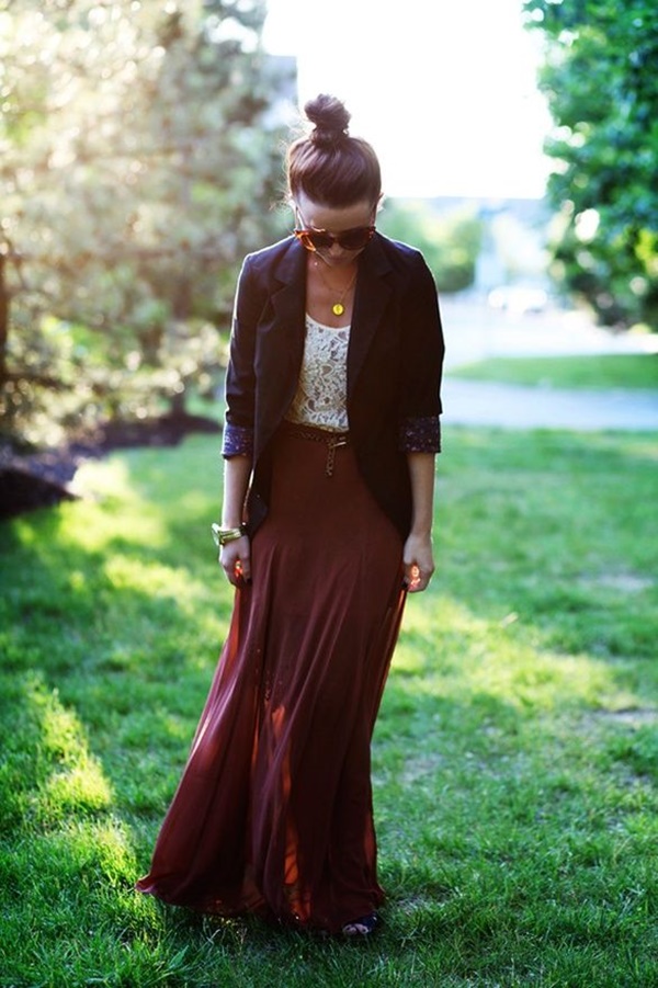 Maxi Skirt Outfits Ideas for Girls15.1