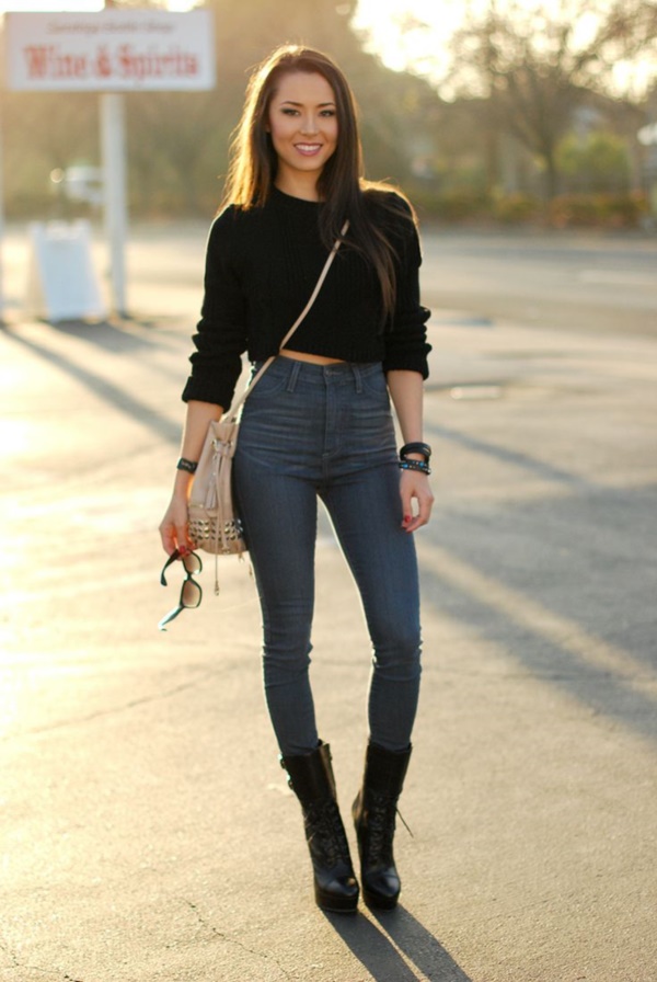 Styling Ideas to wear high waisted Shorts and Jeans0141