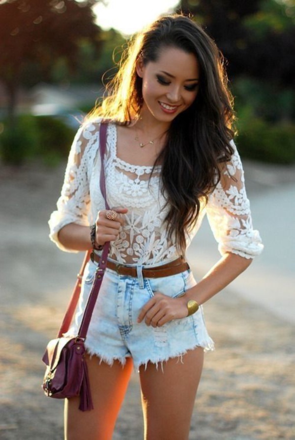 Styling Ideas to wear high waisted Shorts and Jeans0431