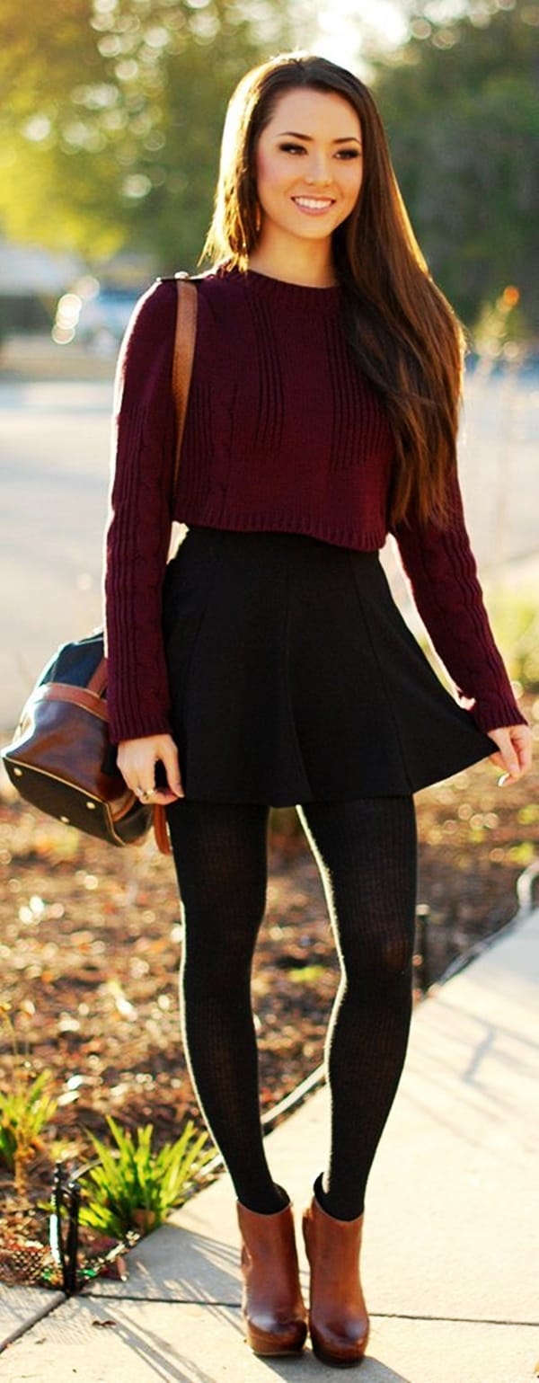 winter outfits with leggings and boots