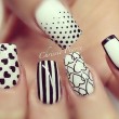 40 Stylish Black and White Nails Designs for 2016